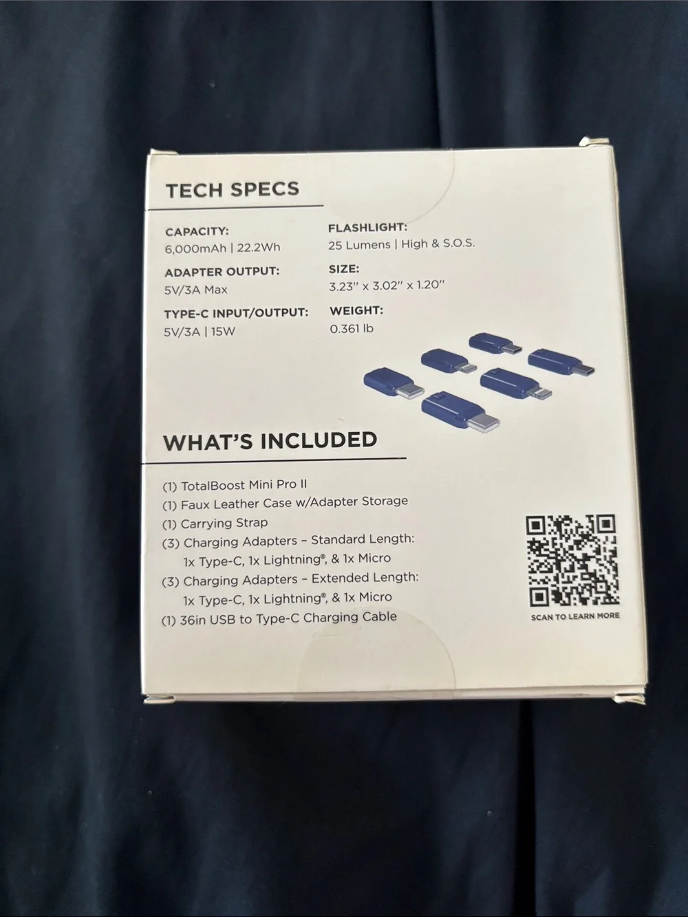 TotalBoost Mini Pro II 6,000mAh Portable Power Bank - Blue